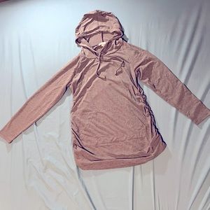 Basic Long-Sleeved Hooded Maternity Shirt